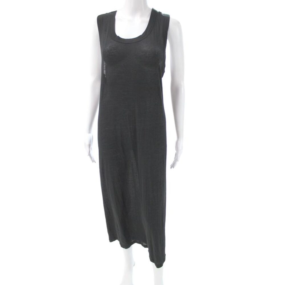 CO Womens Maxi Dress Black Scoop Neck Cotton Sleeveless Size S